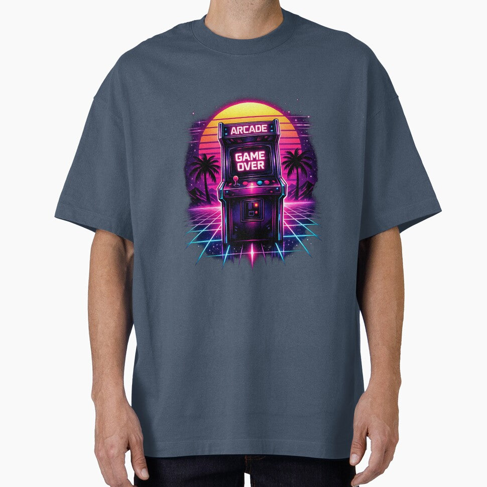 Retro Arcade Game Over Synthwave | Neon 80s Vaporwave Gaming Cabinet | Cyber Wave Gamer Graphic by LuxeBuzz