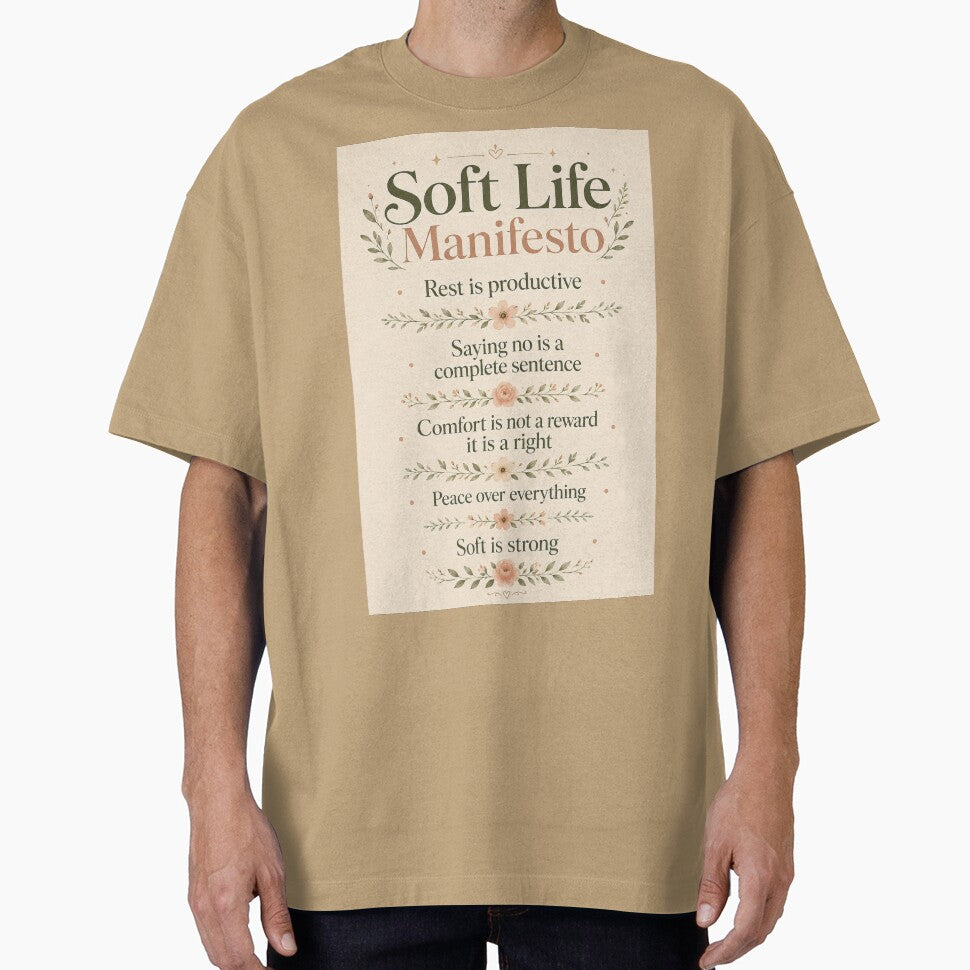 Soft Life Manifesto Rest Is Productive Peace Over Everything – Elegant Typography Art | Soft Life Gift by irfanshikh