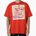 Kawaii Teddy Bear Strawberry Ice Cream Sundae – Cute Pastel Dessert Bear Sticker by Furfolkz