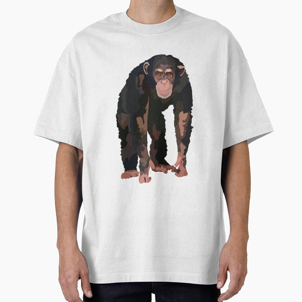 C is for Chimp,Chimpanzee Artwork – Detailed Chimp Illustration and Wildlife Design by PrettylittlepastelUk