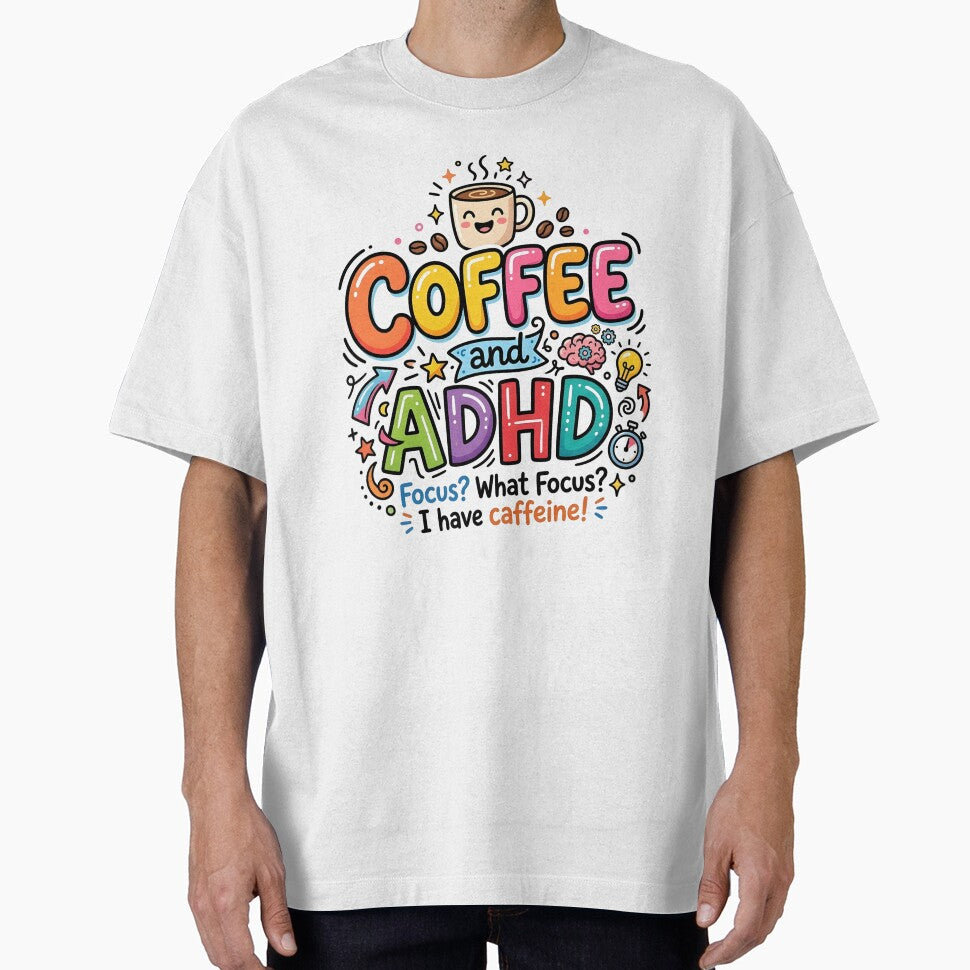 Powered by coffee and adhd funny quote by Marti’s Shop Corner