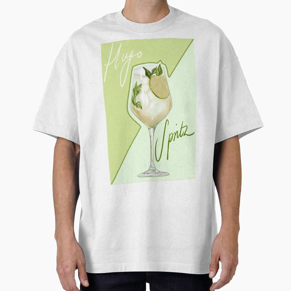 Green Hugo Spritz cocktail digital print by ArtByCharlie-