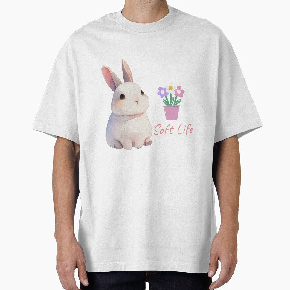 Soft Life Kawaii Bunny Floral Art by UUniqueIImprint