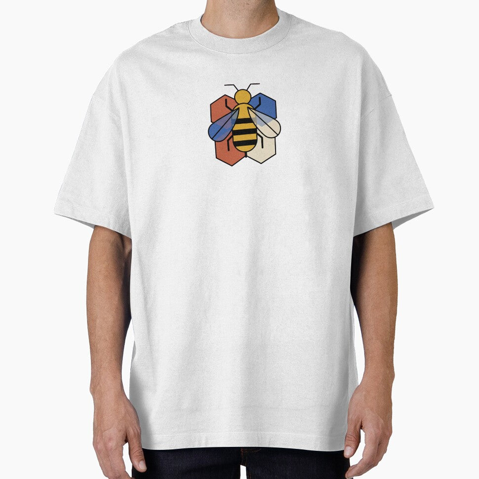 Geometric Bauhaus Bee Honeycomb Minimal Art by Ninjacatoff