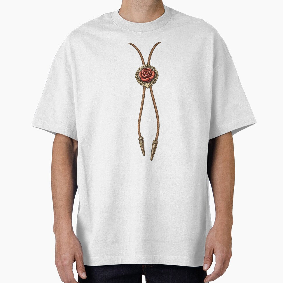 Western Rose Bolo Tie- Cowgirl Necklace Graphic Tee by WesternWaresCo