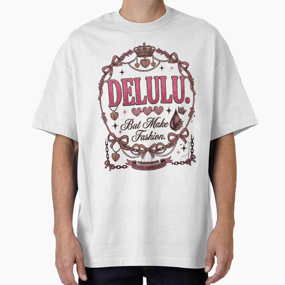 Delulu But Make It Fashion Pink Glitter Coquette Design by InkroarCo
