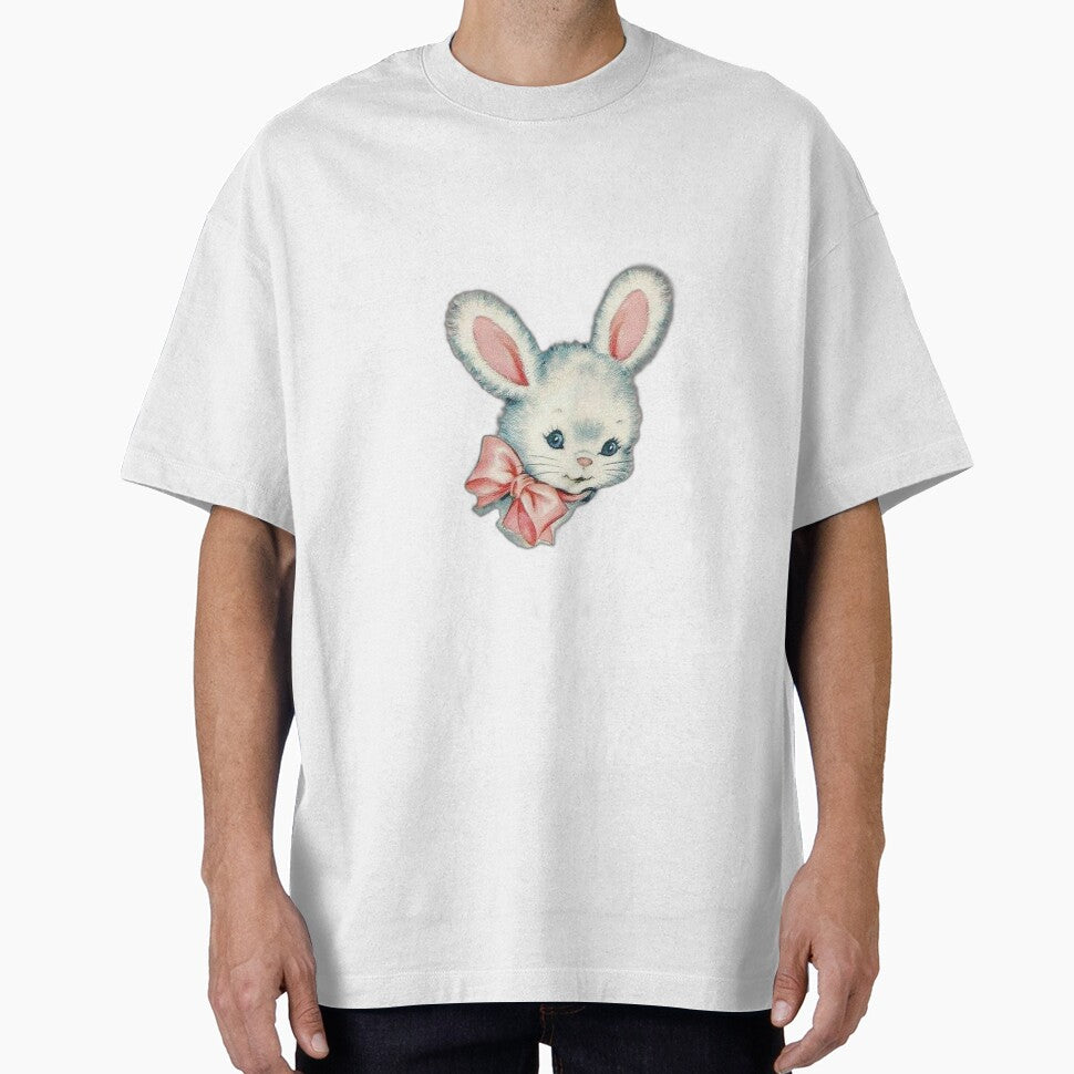 Cute vintage bunny with ribbon by Pixiedrop