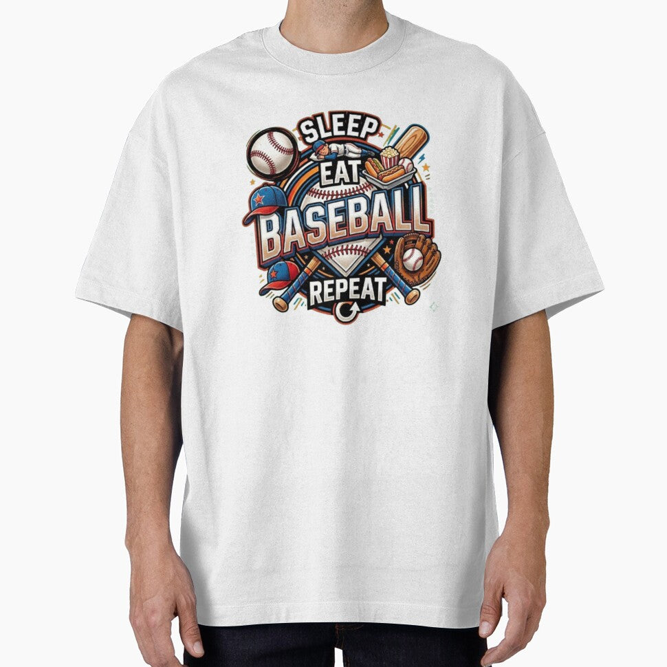 Sleep Eat Baseball Repeat Funny Sports Quote by LabProShop
