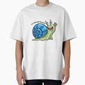 Blue Spiral Snail Sticker | No Rush Just Growth Quote Design by Pandey14