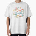 Stay Gentle Cute Aesthetic Quote Design | Soft Pastel Floral Typography Art by Sanika arts