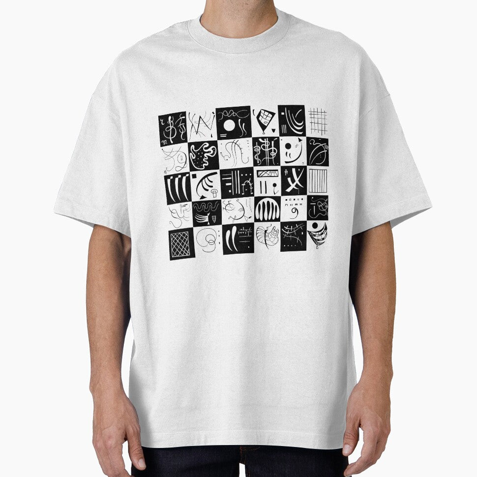 Kandinsky - Black and White Pattern - Abstract Art by ShaMiLaB