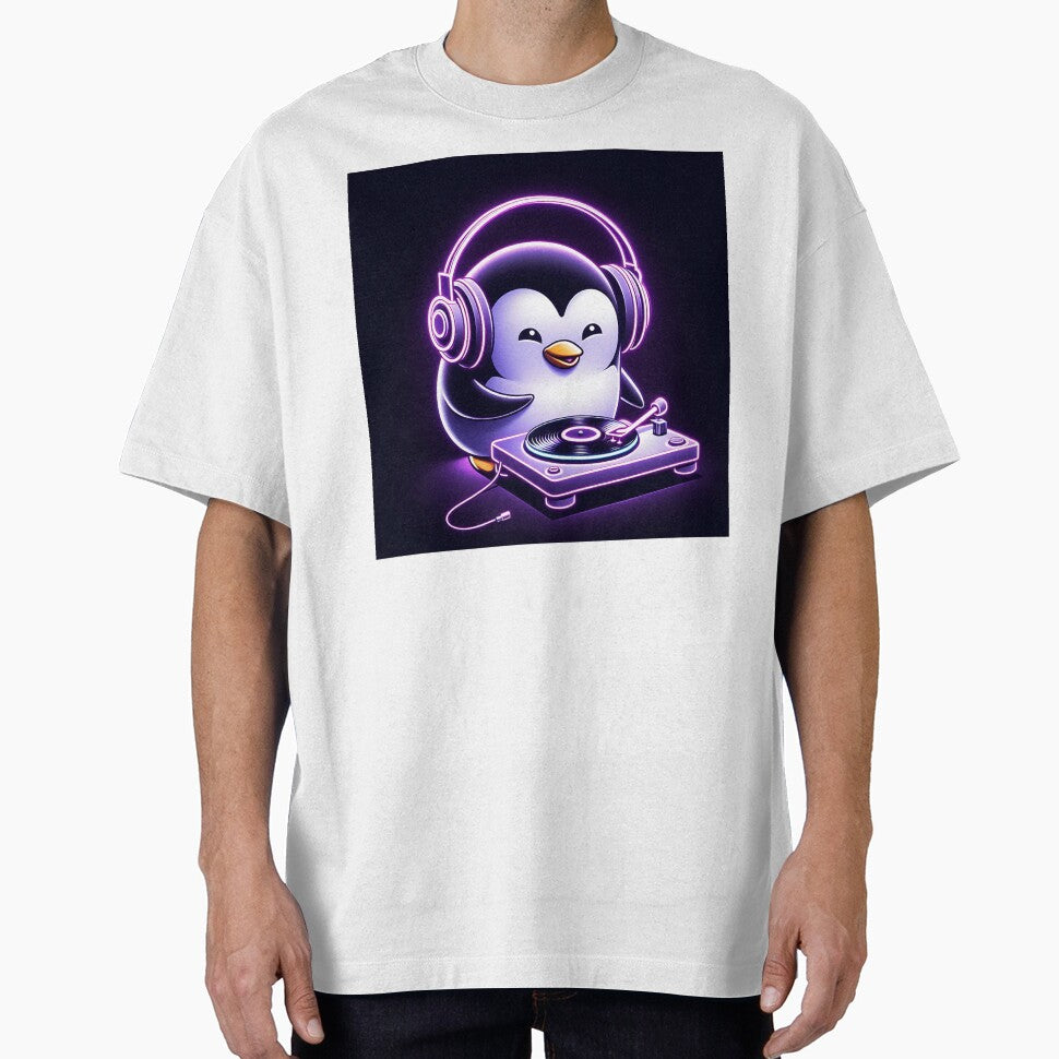 Glowing Neon Penguin DJ by Michaelragheb