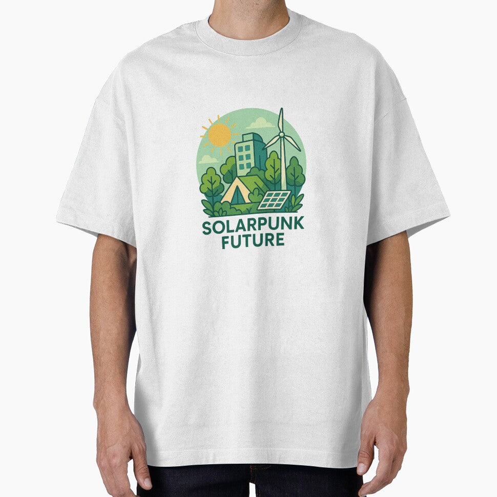 Solarpunk Future – Optimistic Eco Utopia Design with Green Energy by DJCApparel