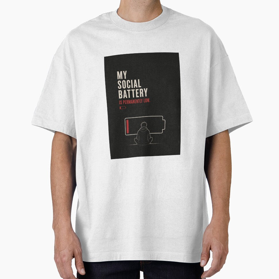 My Social Battery Is Permanently Low Dark Funny Introvert Art Print by Leogasup