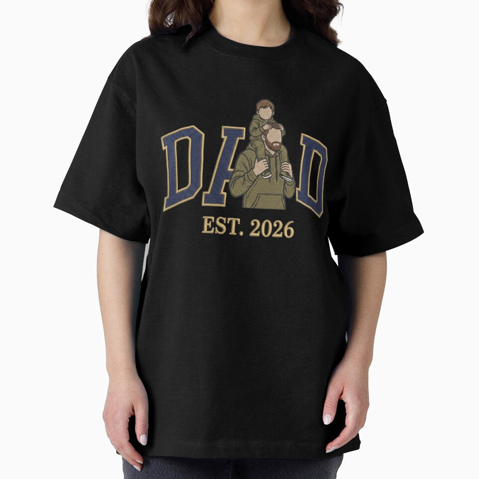 Dad Est 2026 Embroidery Style Gift,College Dad Established 2026 Streetwear Design by Tshirt-Deer