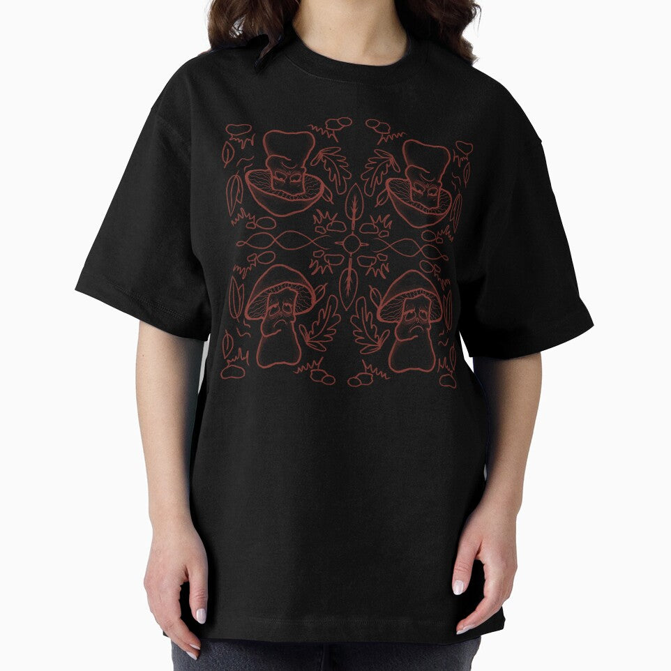 Sad Mushroom Pattern Cute Melancholy Characters by Pryhozha