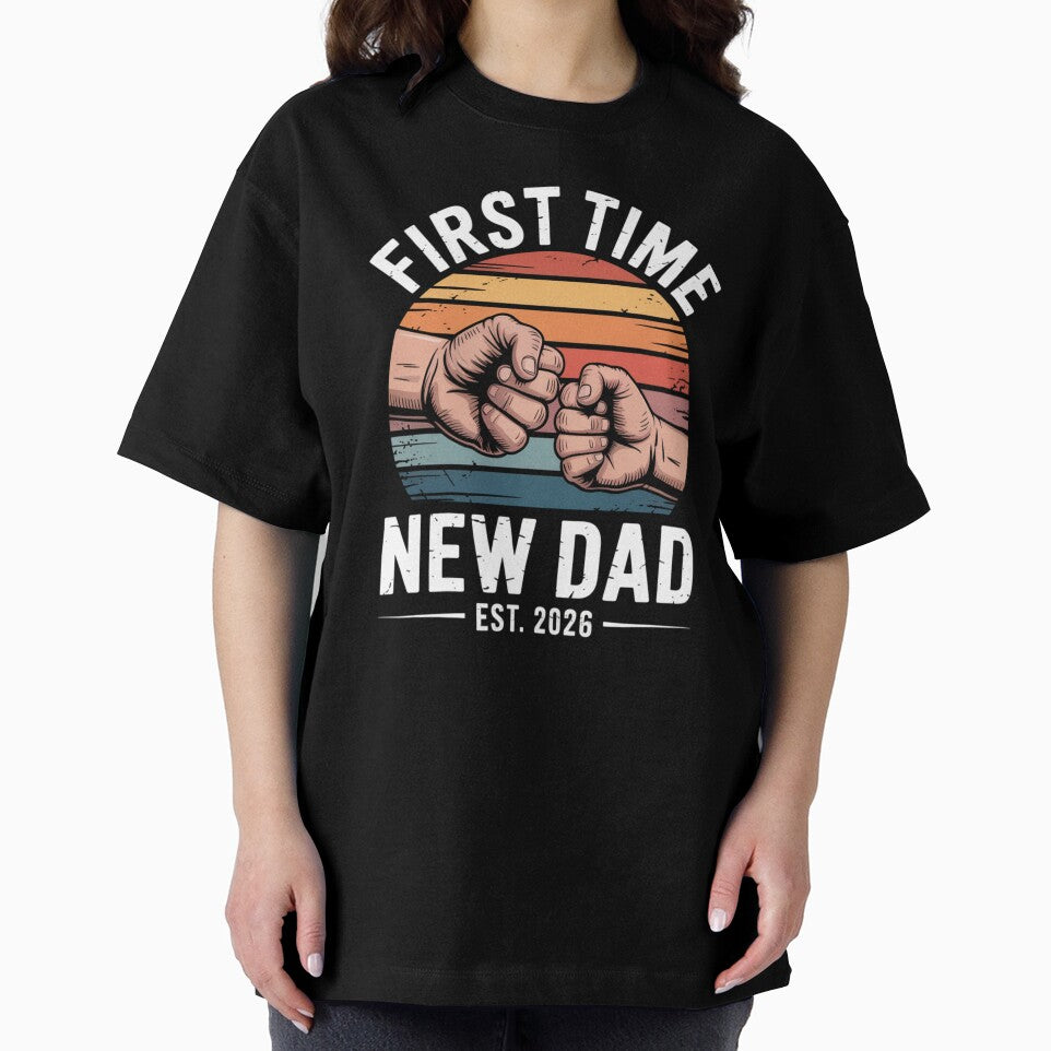 First Time New Dad Est 2026 Retro Fist Bump Fatherhood Announcement by Gogetgiggles