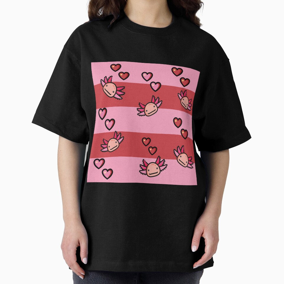 Pink Axolotl Love Tapestry by wasabileaf