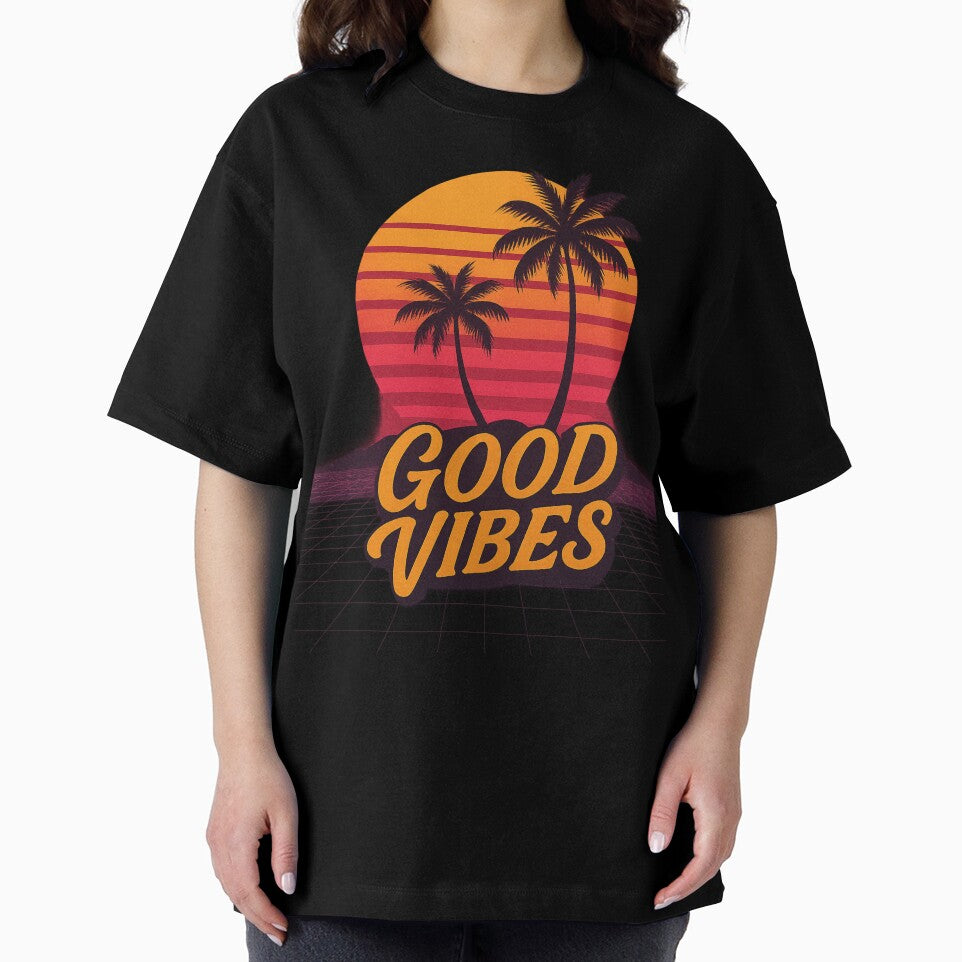 Good Vibes Retro Summer Beach Artwork by AuuuStudio