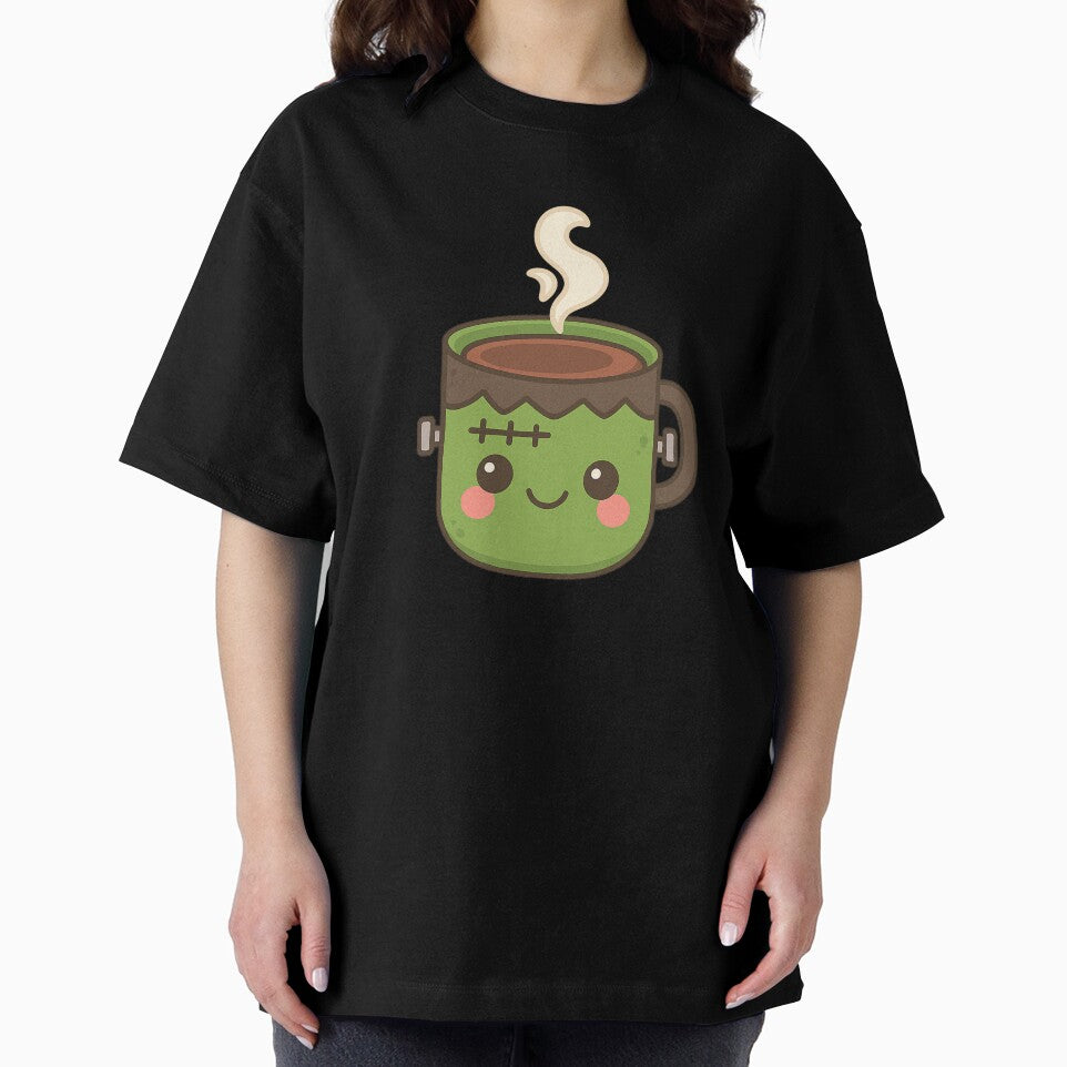 Kawaii Frankenstein Halloween Coffee Mug Cute Spooky Cup by ThaiArtShop