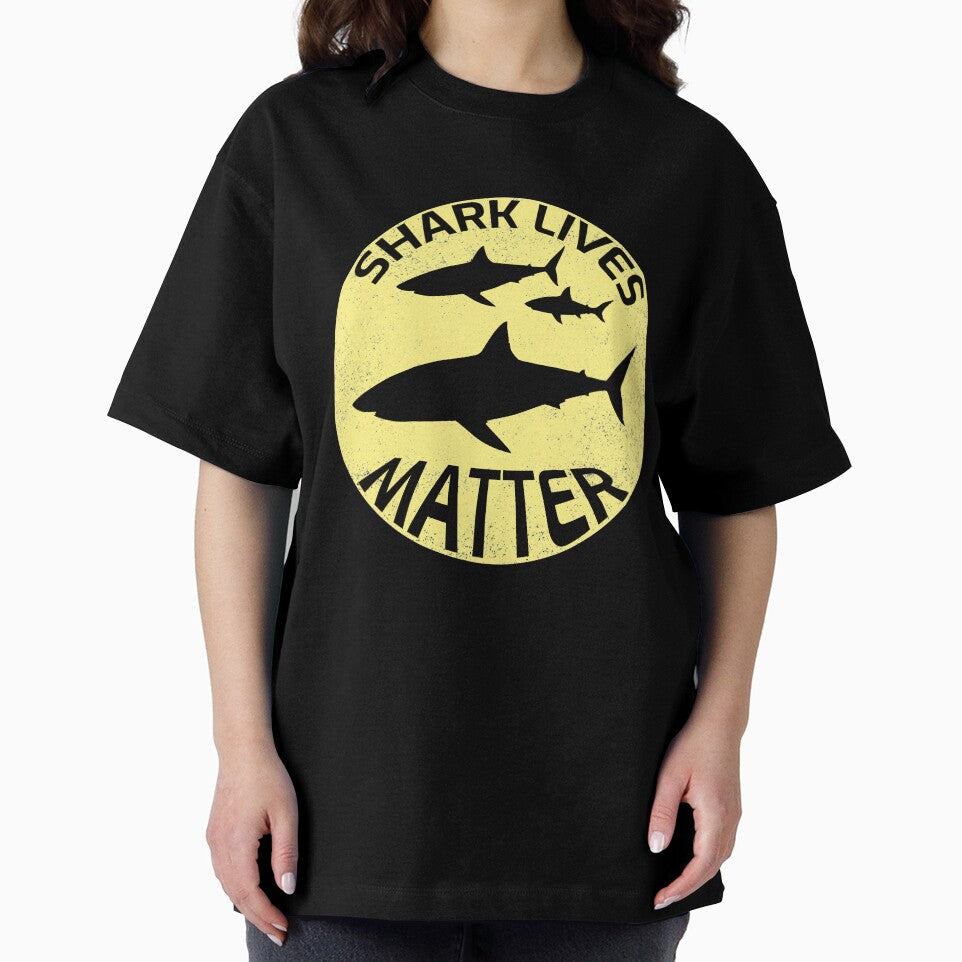 Shark lives matter design with black sharks. We have to protect the sharks! by NobelFashion