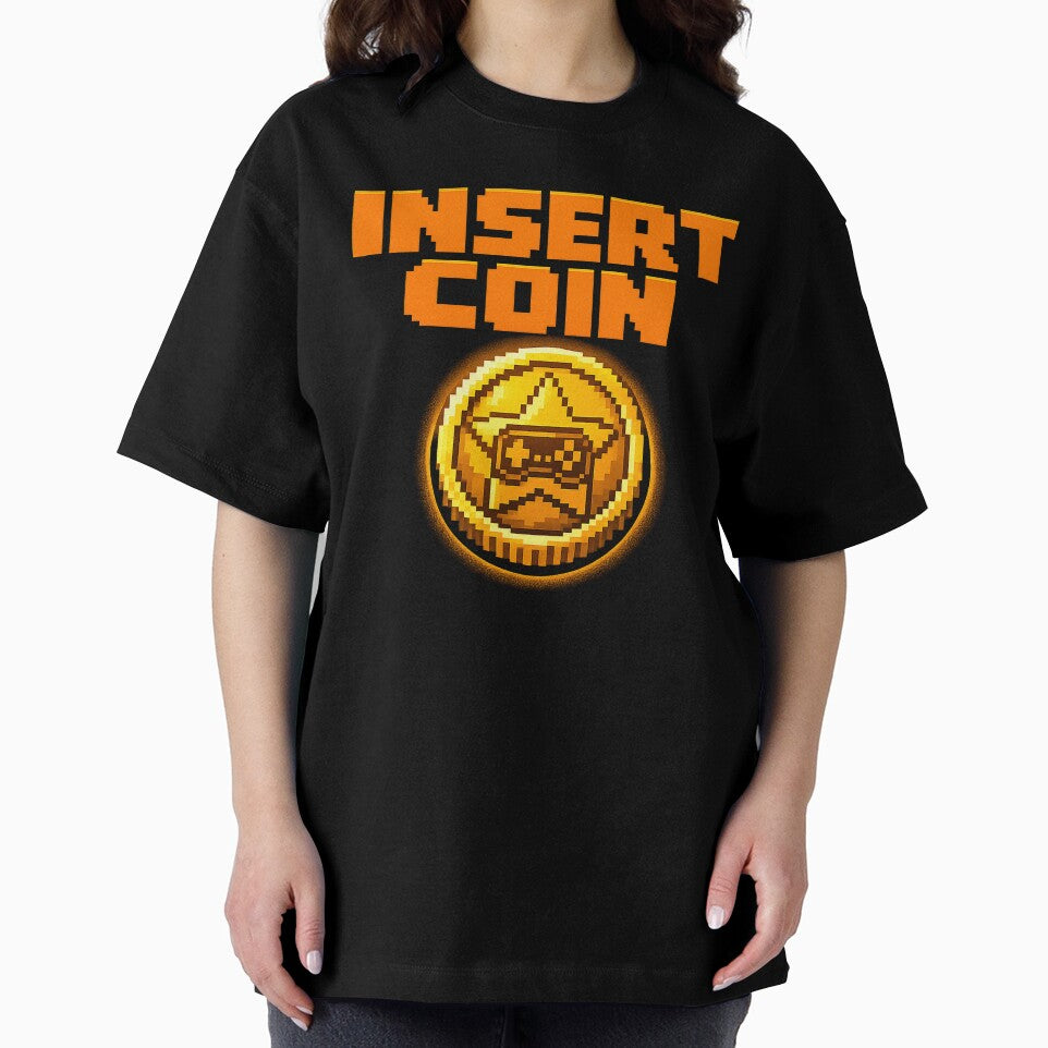 Insert Coin - Retro Arcade Gaming T-Shirt Design by PixelThumbPrint