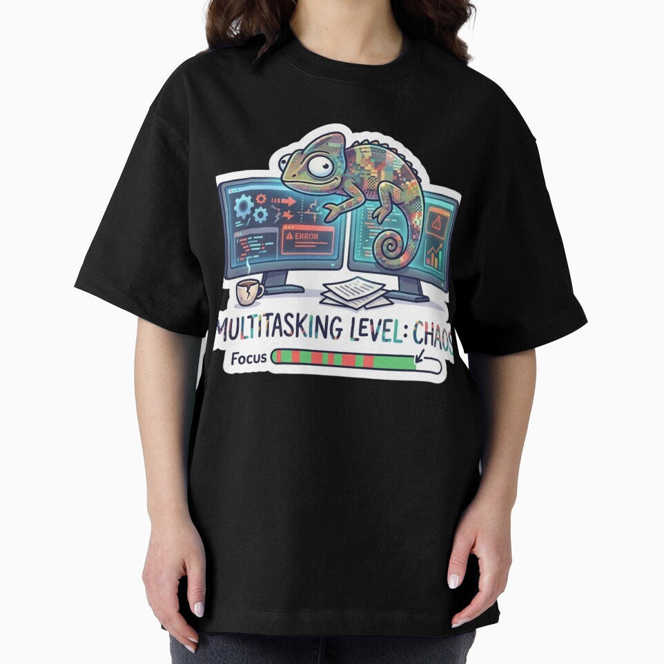 Multitasking Level Chaos Funny Remote Work Developer Sticker by ZYNORAworld