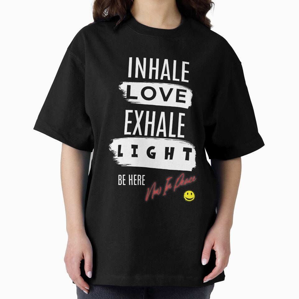 Inhale Love, Exhale Light – Be Here Mindful  Peace Breathing Tee by AATGShop