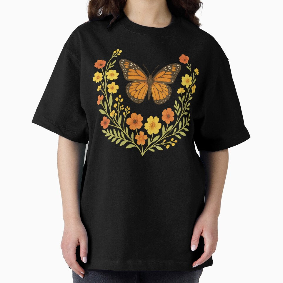 Whispers of the Meadow | Fairycore & Cottagecore Monarch Butterfly and Wildflower Apparel by Enchanted Garden
