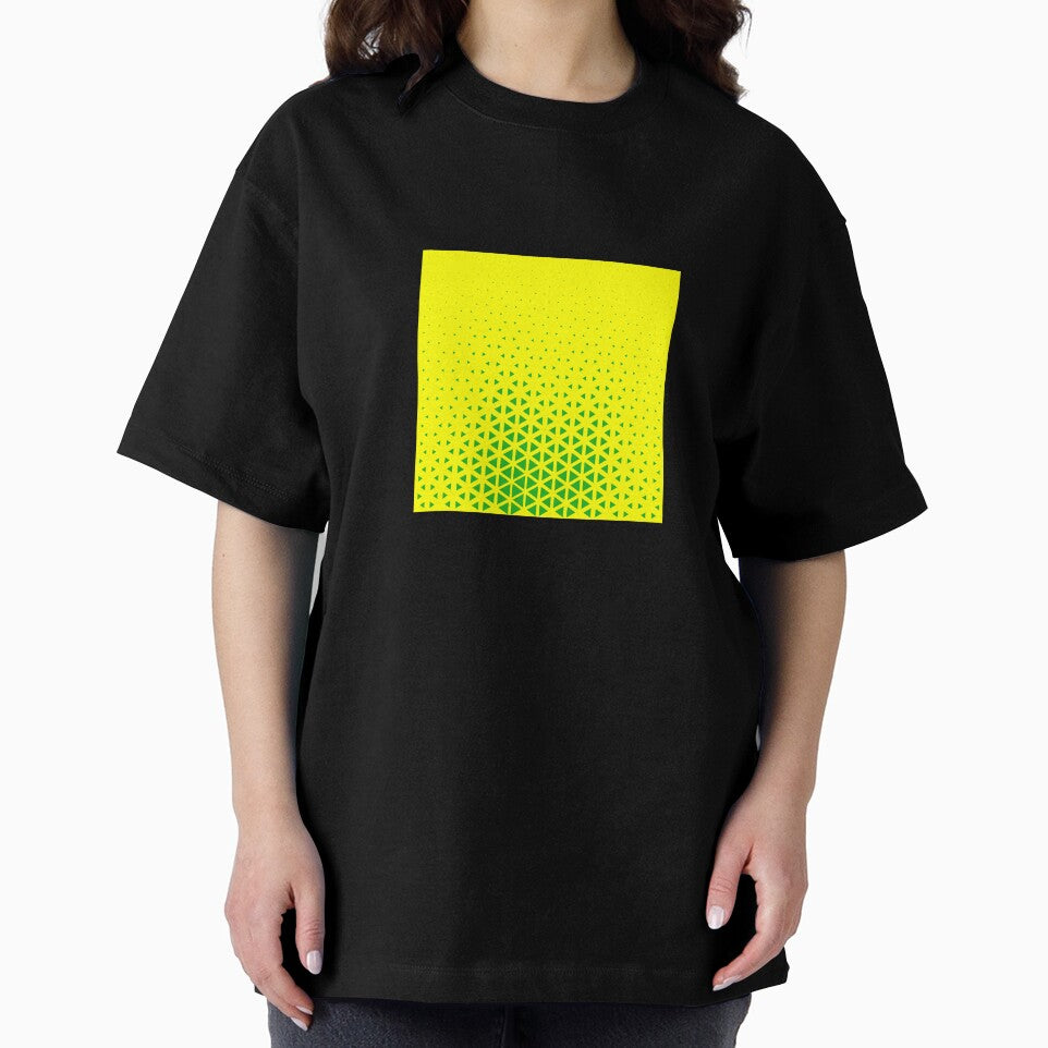 Modern Yellow and Green Halftone Triangle Gradient Pattern by PixelParinda