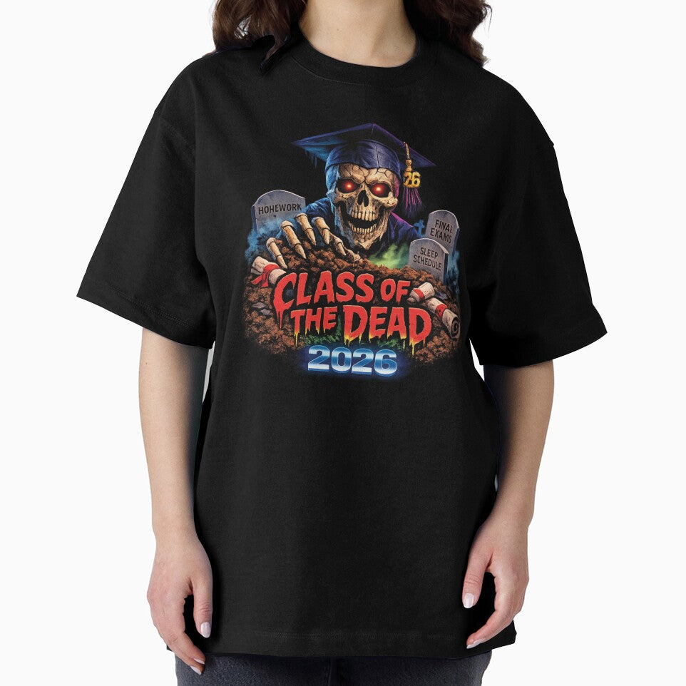 Class of the Dead 2026 Horror Graduation Shirt – Retro 80s Zombie Graduate Design by 486DesignCo