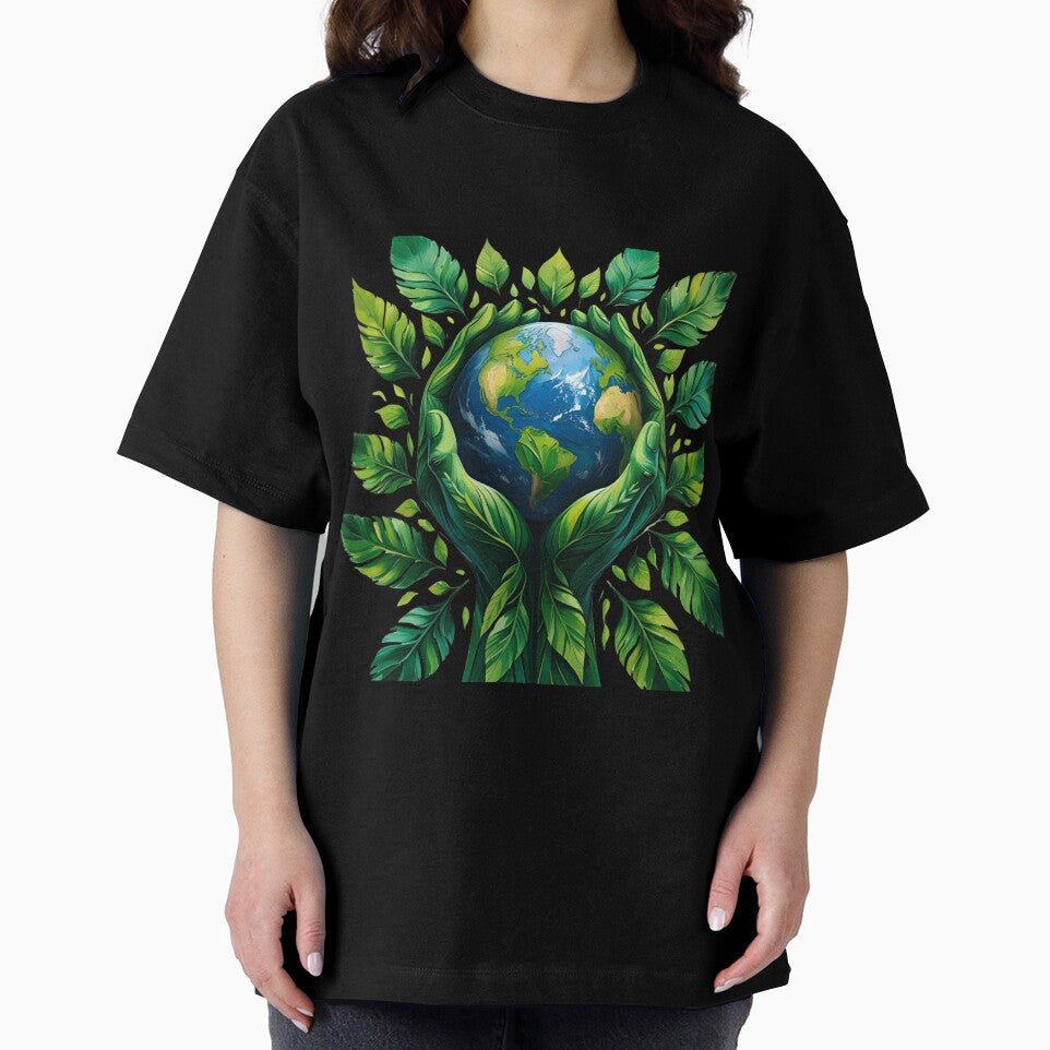 Earth First, Always – Eco-Friendly Planet and Leaf Illustration by modishwelt