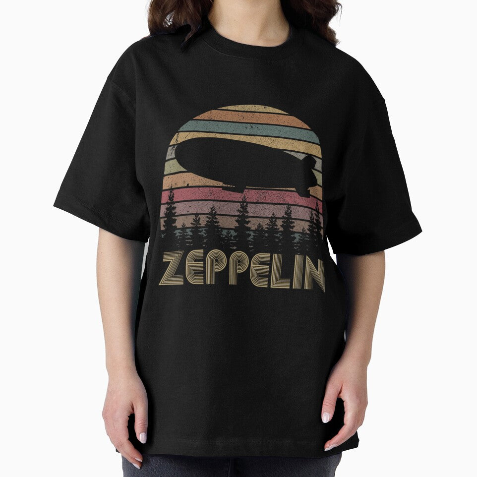 Zeppelin Retro Vintage Sunset 70s 80s Distressed Dirigible by nainendrabek0
