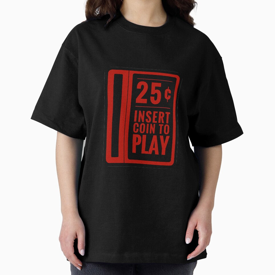 Insert 25¢ to play classic arcade coin slot - Flat Red Version by NearTheKnuckle