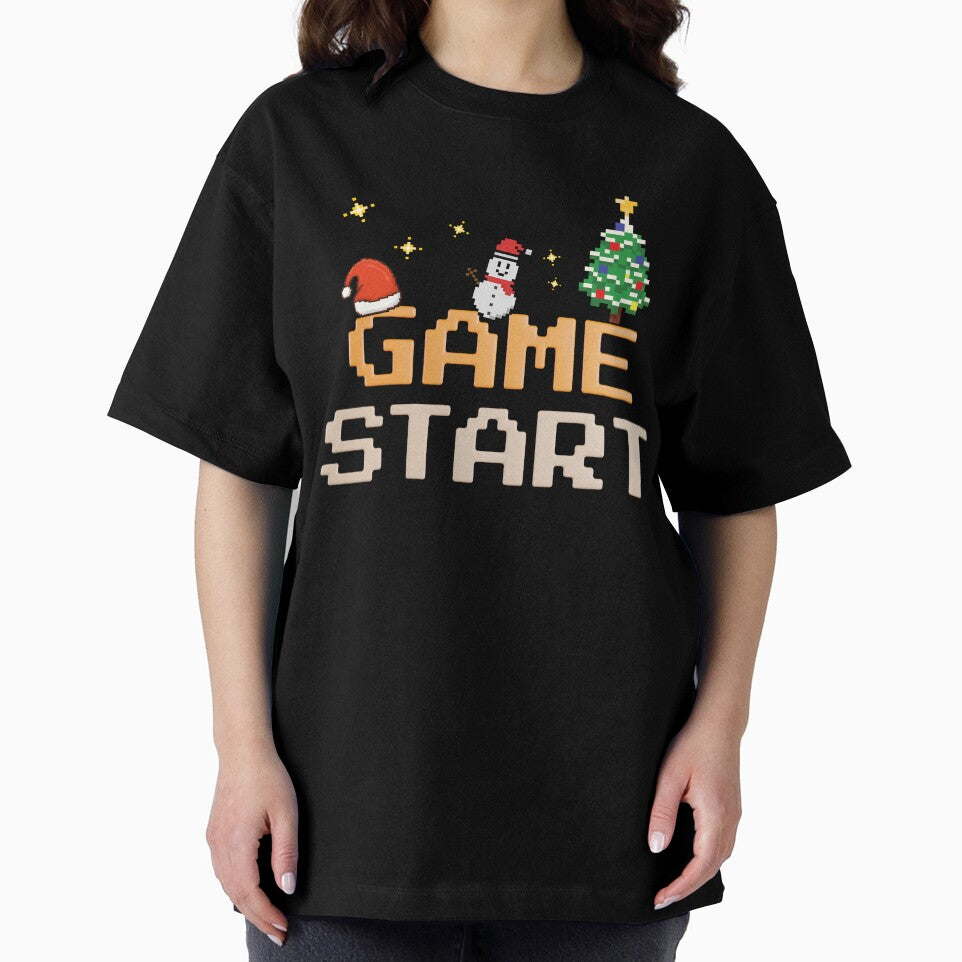 Christmas Retro Arcade Game Vintage Arcade Gamer Tee by BunBuntheDog-
