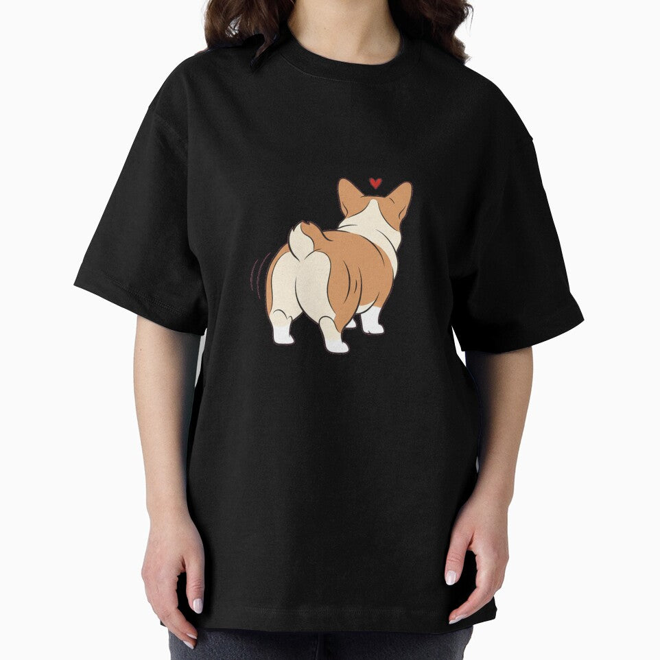 Corgi Butt Wiggle Line Art Dog Lover Minimalist Cute Design by Bratak
