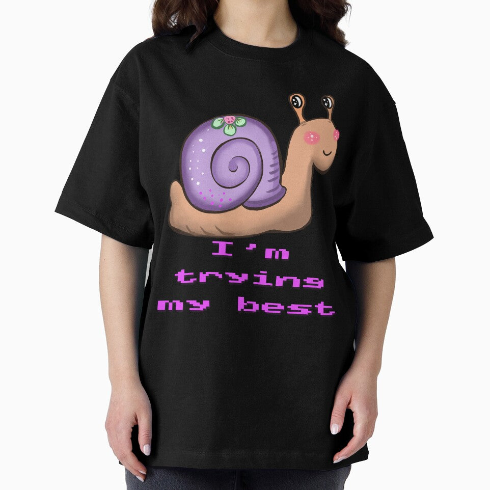 I Am Trying My Best Relatable Snail Whimsical Aesthetic by Artonmytee