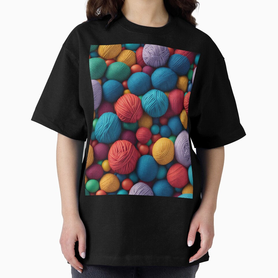 Colorful Knitting Balls of Yarn Pattern Design Print by randomtdesigns