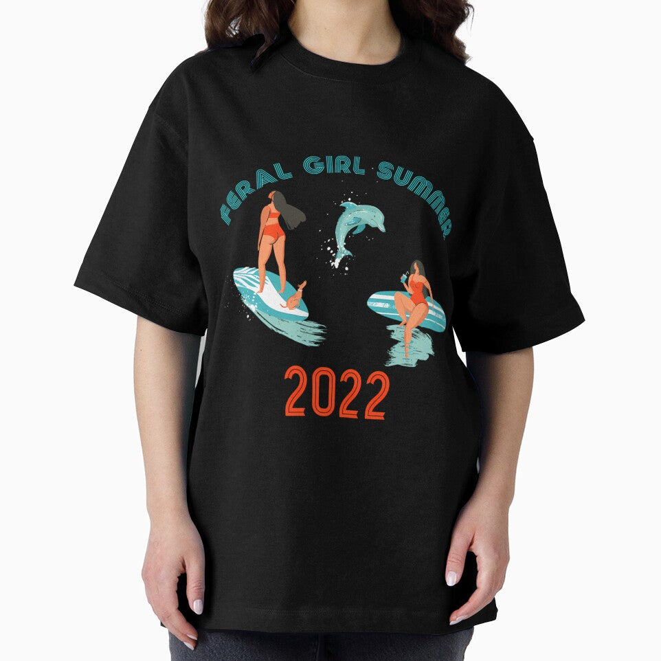 Feral Girl Summer Retro Dolphin Graphic by nctdhlkseos50