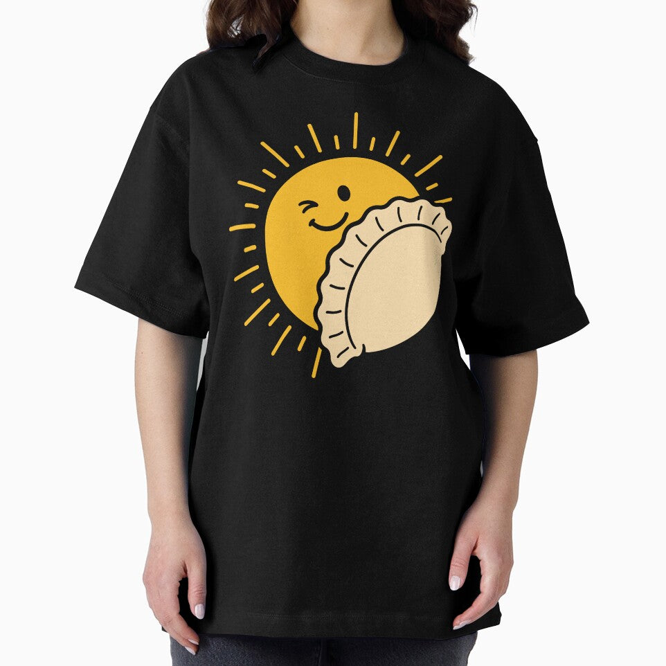 Dumpling Solar Eclipse Funny Food Space Pun Illustration by NaturEdeN
