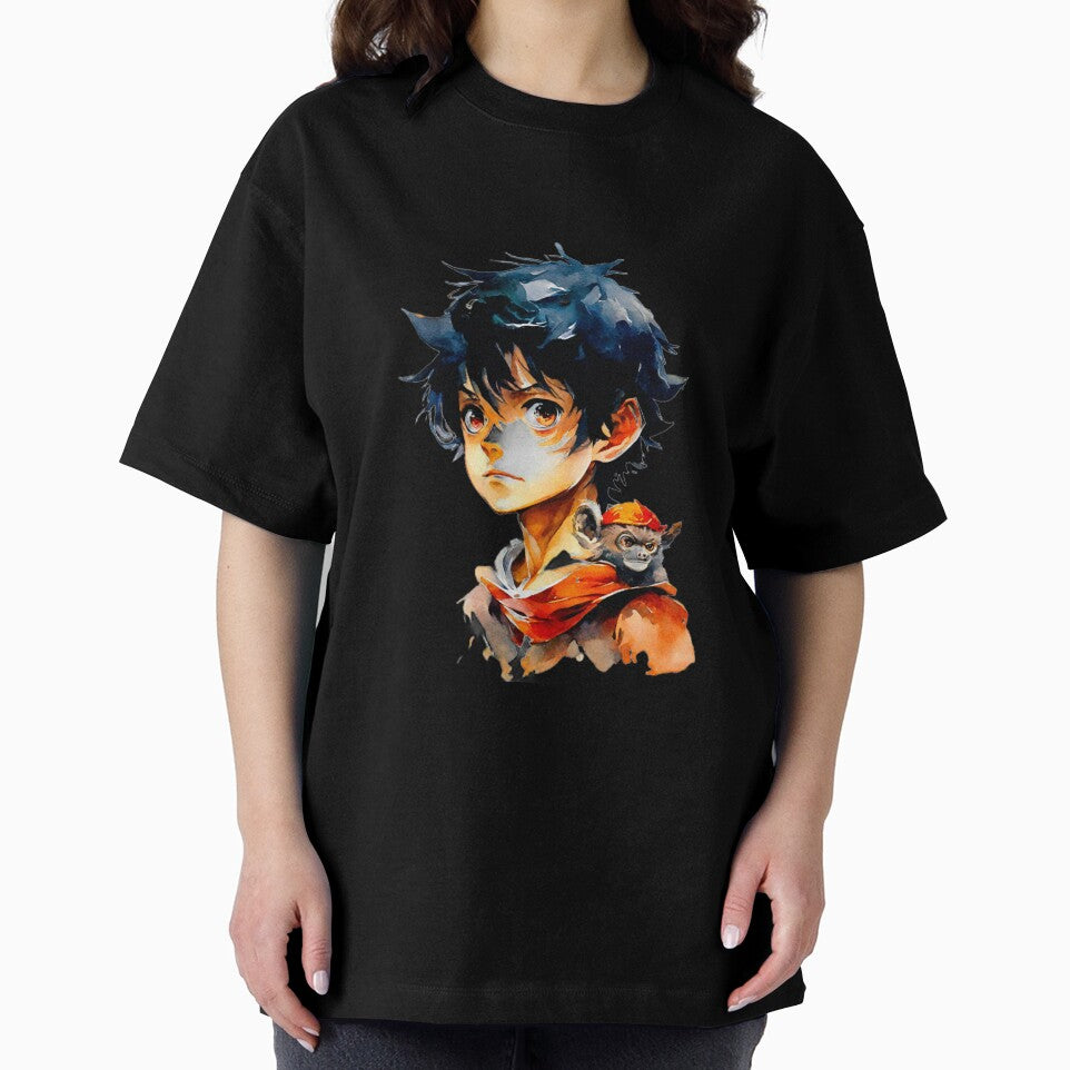 Anime boy with monkey. by Leberks