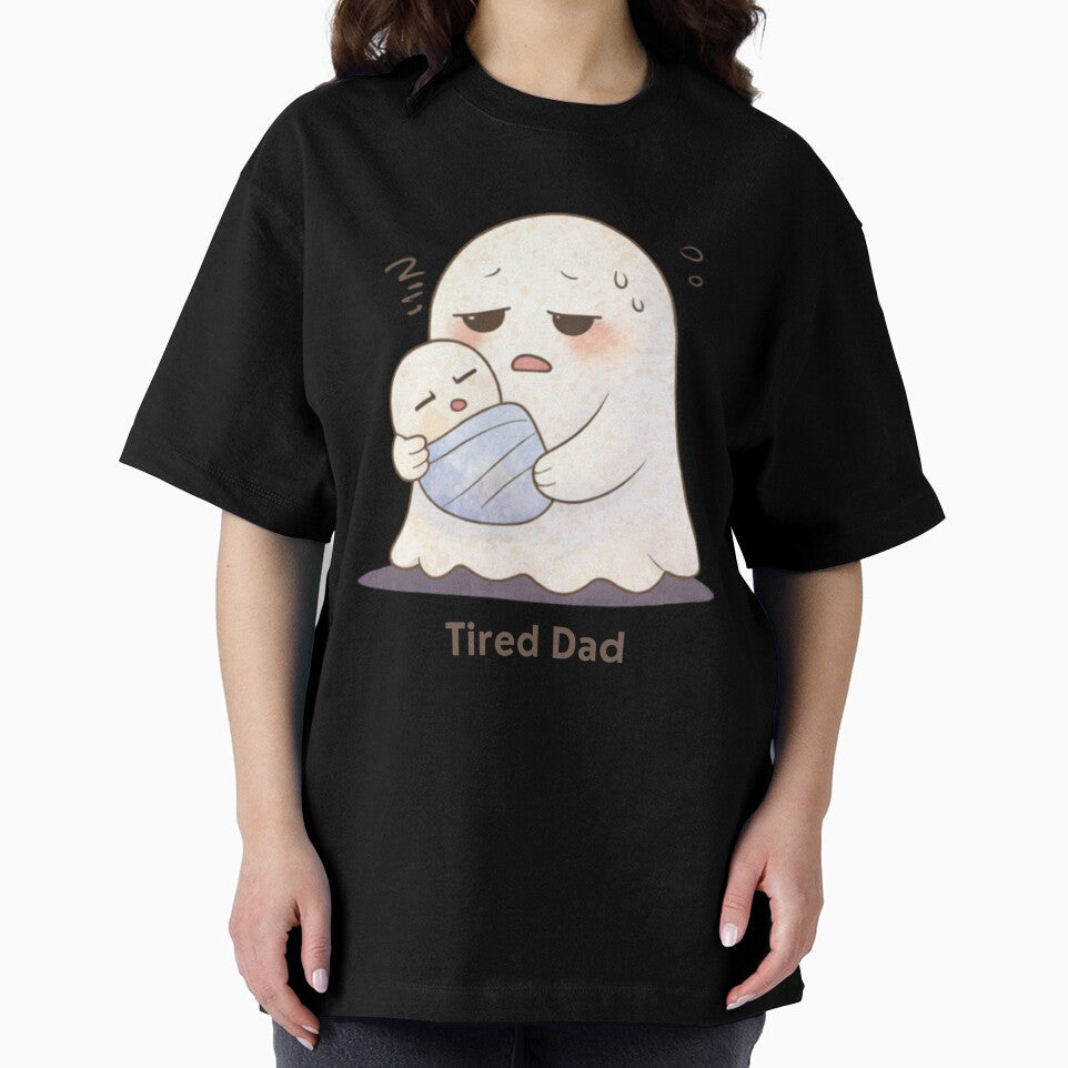 Tired Dad Ghost | Cute Kawaii Aesthetic | Relatable Fatherhood Design by The Mood Index