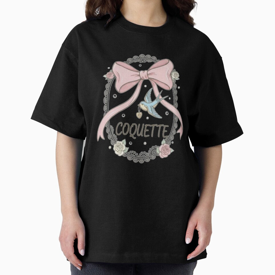Coquette Aesthetic Bow and Bird with Heart | Soft Girl Lace Design. by musabadam2013