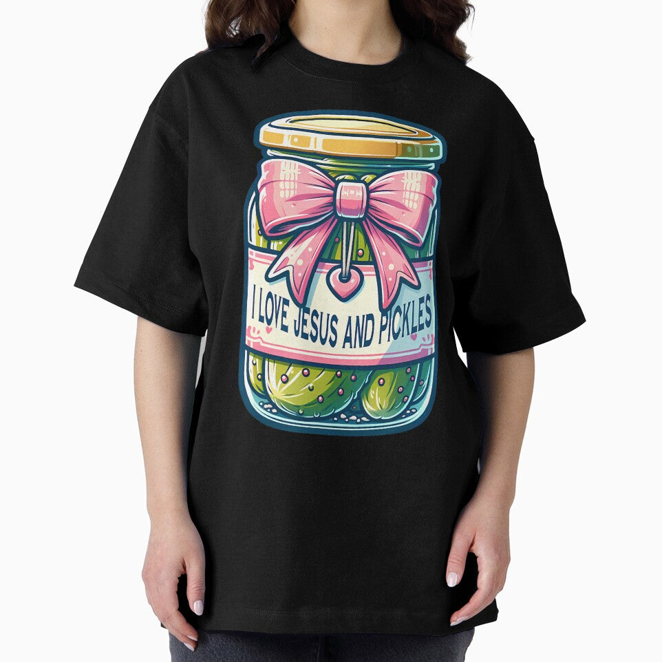 I Love Jesus And Pickles With Cute Coquette Bow Aesthetic by TaraAnnie