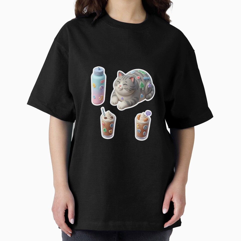 Cute 3D Clay Emotional Support Sticker Pack - Kawaii Cat and Iced Coffee by Gurjeetpixelart