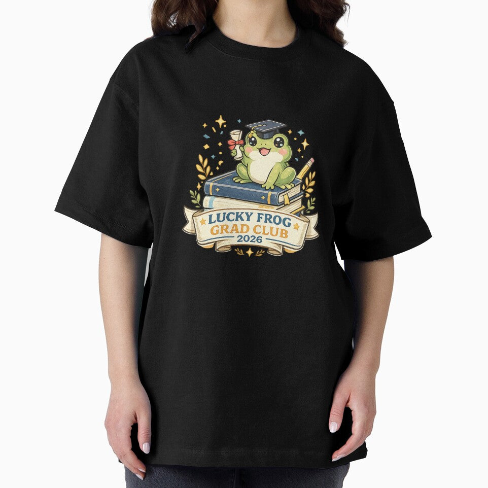 Lucky Frog Grad Club 2026 Cute Collegiate Graduation Art by Bratak