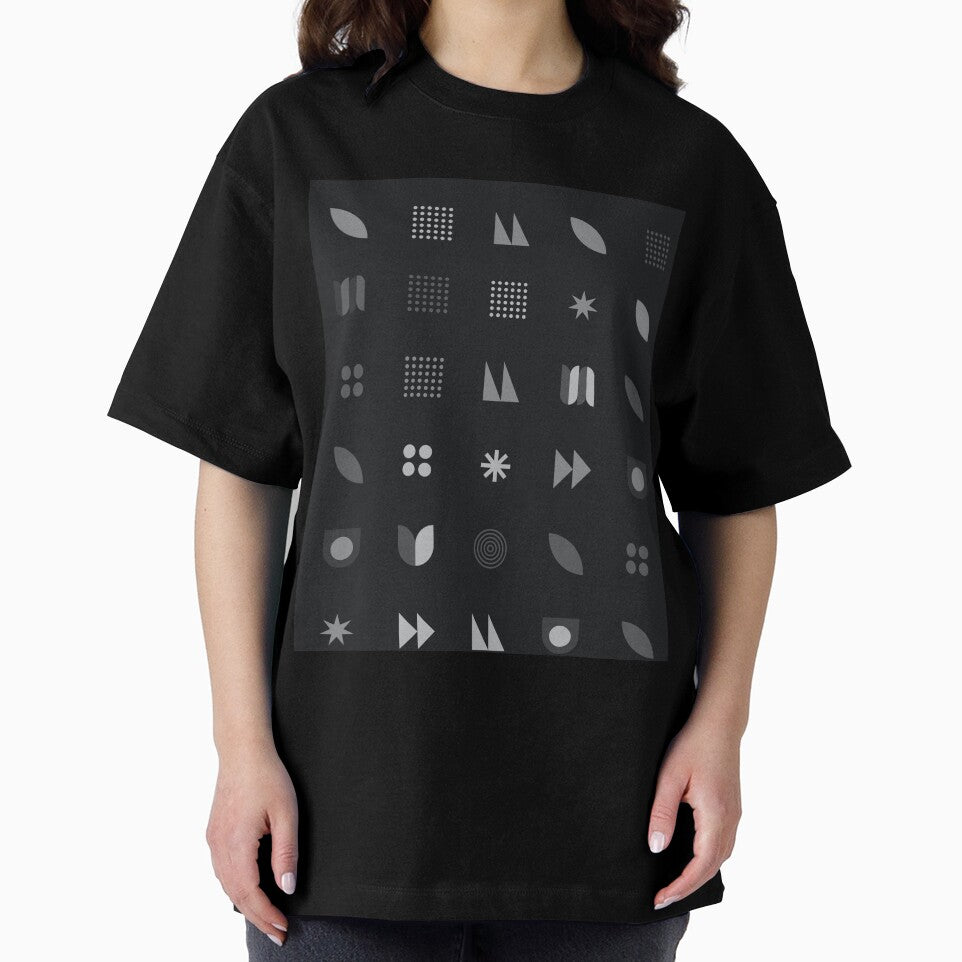 Creative Black Pattern of Stars, Boxes, and Leaves by Mycxh