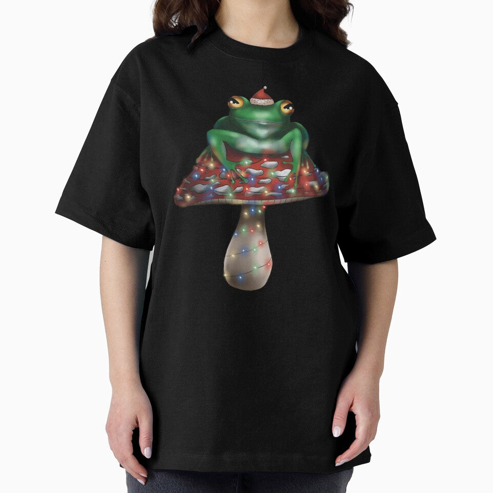 Frog sat on a Christmas mushroom by Steph-draws