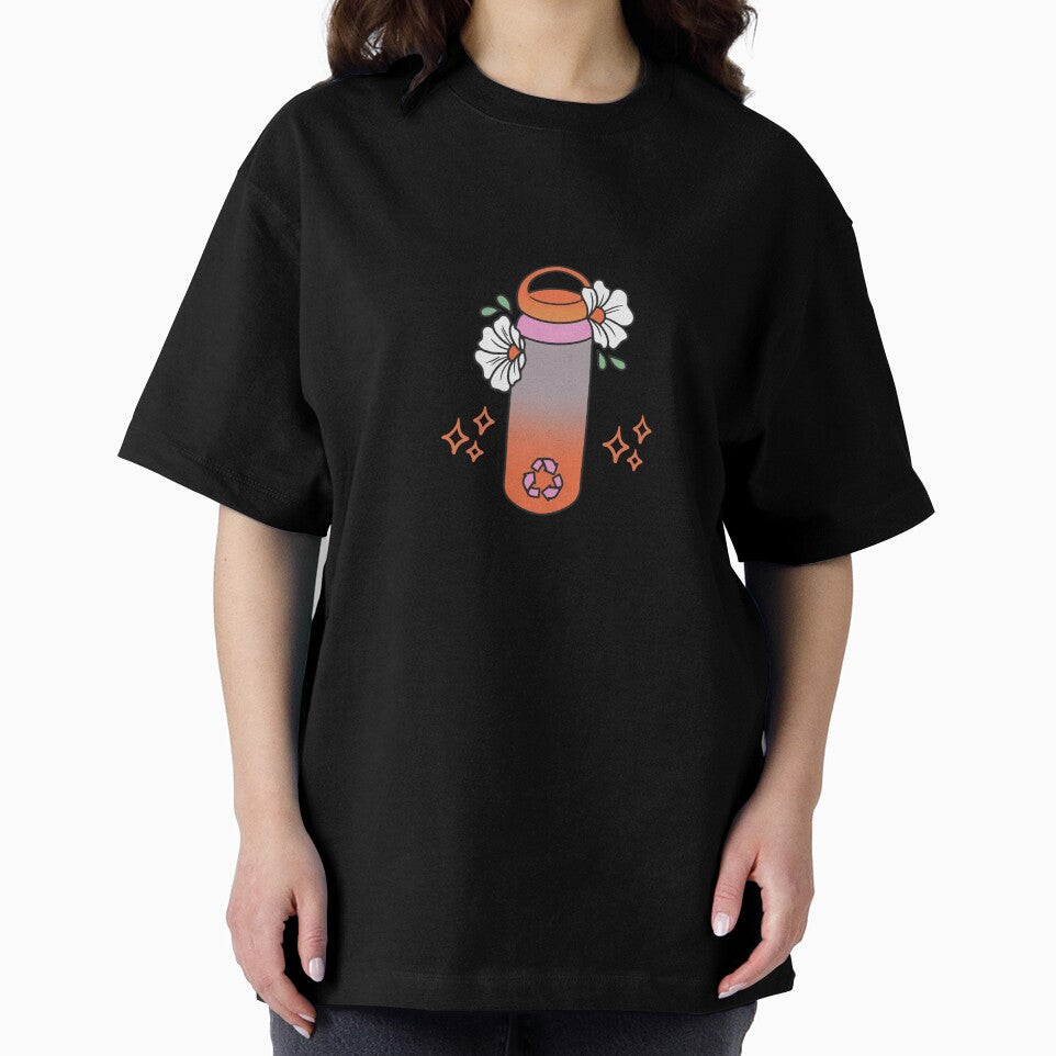 Emotional Support Water Bottle Cute Pink Orange by Sketchbook Studio by Aqsaa