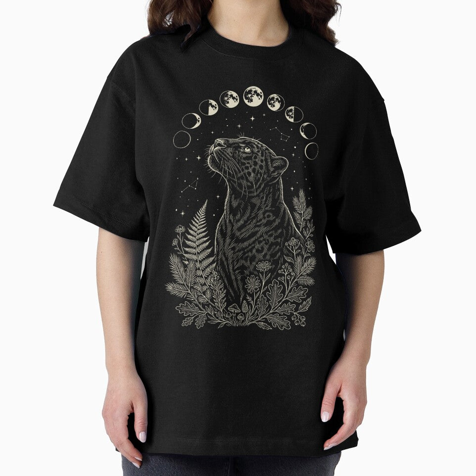 Black Panther Moon Phases – Dark Celestial Power Illustration by Skyleton